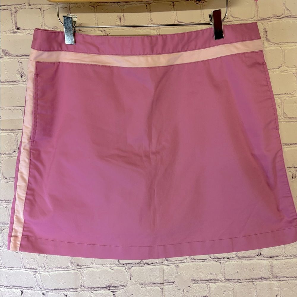 Adidas Barbiecore Stretch Two Tone Pink Shorts Under Skirt Zip Up Pockets Sz 10